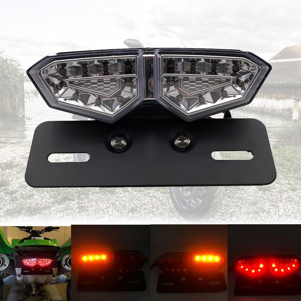 

REALZION Универсальный задний фонарь с тормозом для мотоцикла, встроенный светодиодный фонарь номерного знака, стоп-сигнал поворота, задний фонарь для Yamaha Kawasaki