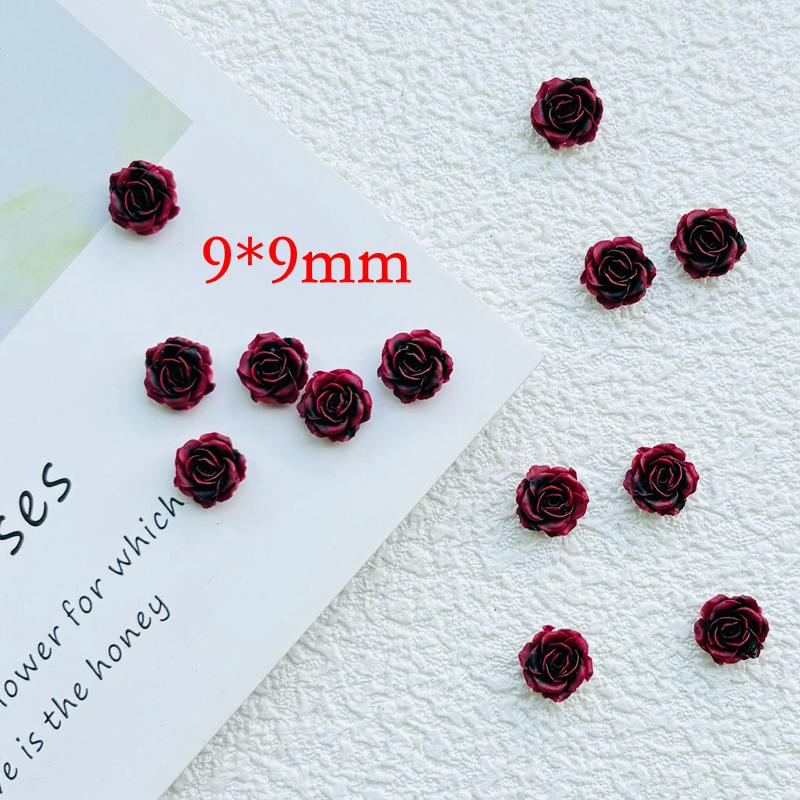 50 Pcs New Kawaii Cartoon Red Rose Flower Resin Flat Back Cartoon Scrapbook Diy Embellishments Bow Decor Accessories Crafts A51