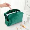 1pcs Flannel Makeup Bag Cosmetic Organizer Portable Handheld Makeup Pouch for Outdoor Travel Daily Toiletry Storage