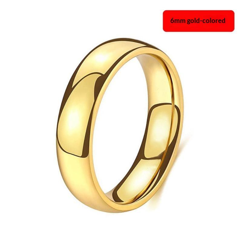 Classic Couple Rings Wedding Engagement Minimalist Simple Smooth Stainless Steel Ring For Women And Men Jewelry
