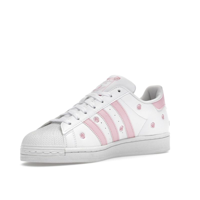 Adidas Superstar J Pink Floral Embroidery Kids Sneakers White Cloud-White Clear-Pink IG7015