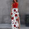 High Waist Split Dress Women's New Slant Shoulder Elegance Sleeveless Sexy High Waist Slit Dress