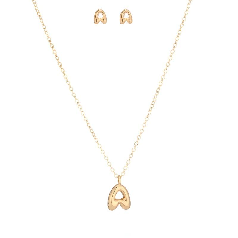 European and American fashion versatile, bubble 26 letter necklace set women s exquisite gift jewelry