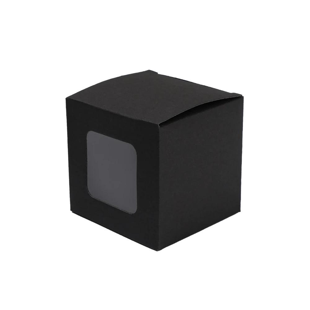 10Pcs White/black/Brown Kraft Window Box Packing Gift Boxes with Pvc Window for Candy/Cake/Soap/Cookie/Cupcake Display Box