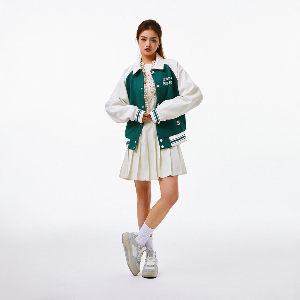 New MLB SS24 Baseball Jacket Unisex Dark Green 3AJPV1641-43GND