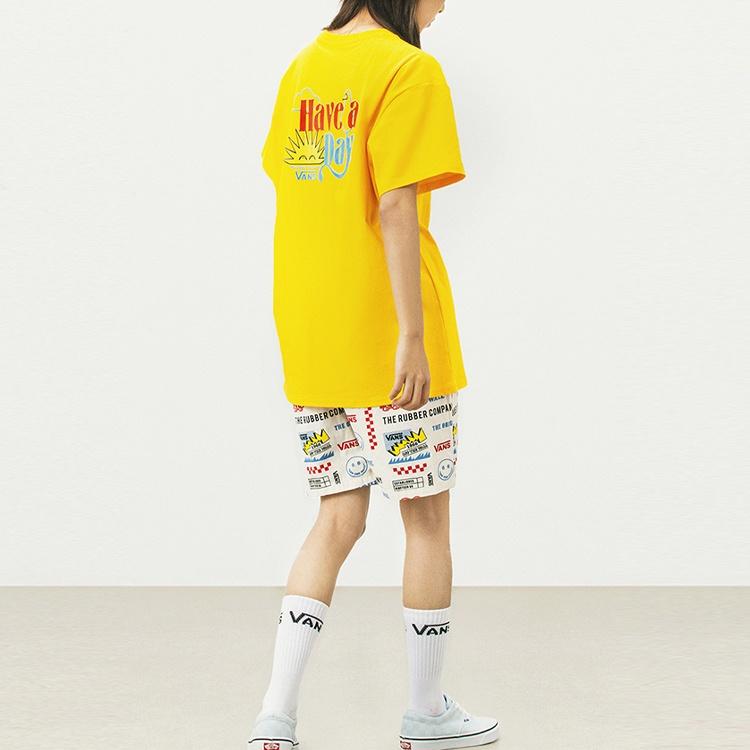 Vans T Shirts Women's Yellow Crew Neck Moderate Other VN0A5F3X85W