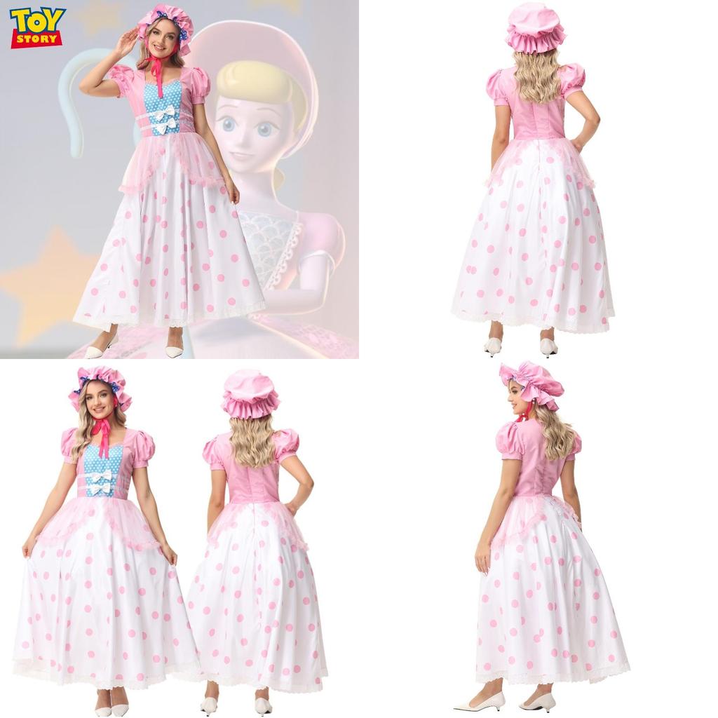 Pink Polka Dot Shepherdess Adult Cosplay Costume For Halloween Ymks Brand
