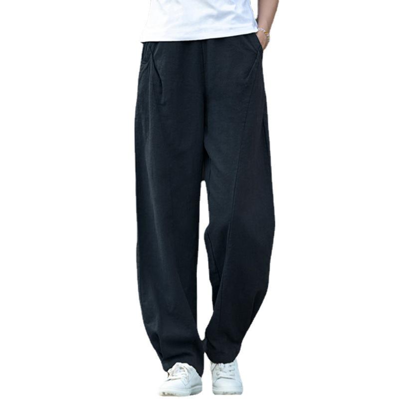 25 Autumn Cotton Linen Women's Literary Patchwork Casual Lantern Pants - Slimming, Versatile Long Trousers