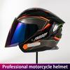 Men's Motorcycle Helmet with Dual Lens Three-Quarter Design Colorful Racing Style Scooter And Motorcycle Headgear