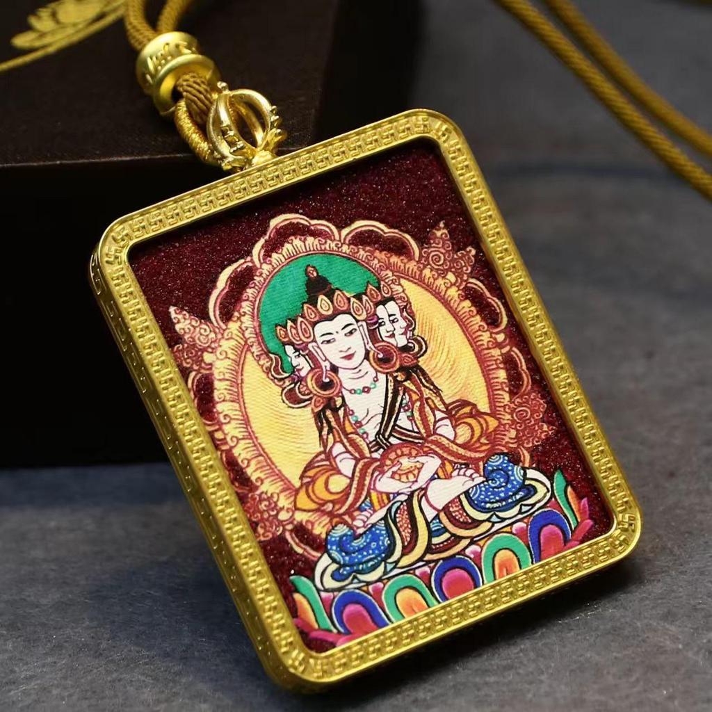 Tibetan Hand-painted Thangka: Mineral Pigment Zodiac & Eight Guardian Deities