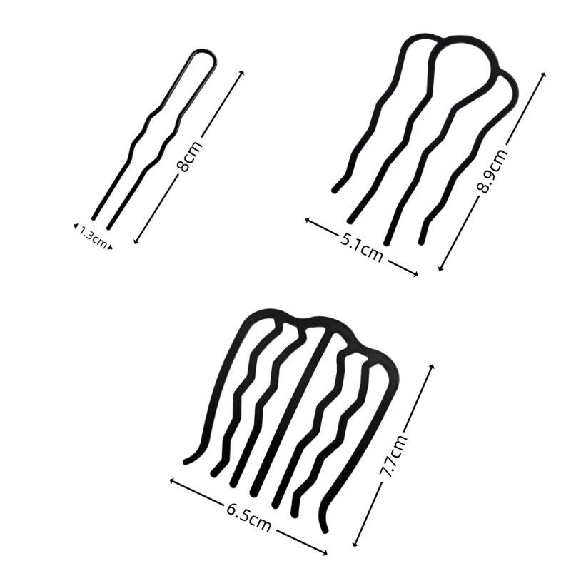 1 Stück Schwarz Metall Haar Gabel Clip Salon Frauen Haarnadeln Kämme Hairside Clips Seite Kämme Hochsteckfrisur Sticks Haar Styling Werkzeug Kopfbedeckungen