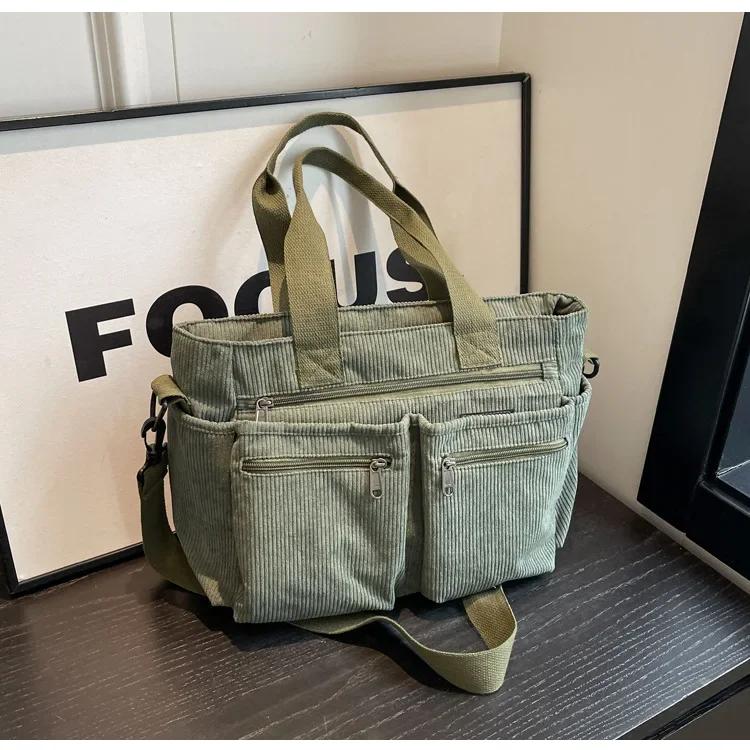 

Повсякденні вельветові сумки-мессенджери великої місткості, портативні сумки-переноски для кемпінгів та мумій