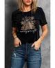 Azura Exchange Leopard Christmas Tree Graphic Print T-Shirt