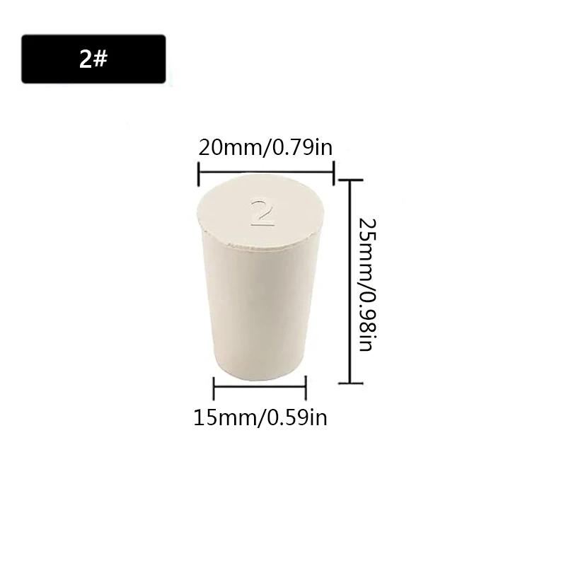 1~26pcs Lab Rubber Stoppers Solids White Tapered Plugs for Chemistry Flask Test Tube Alkali-Resistant Sealing Bungs 7