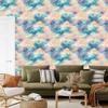 Watercolor Galaxy Wallpaper Turquoise and Cream for Living Room and Bedroom 50x1000