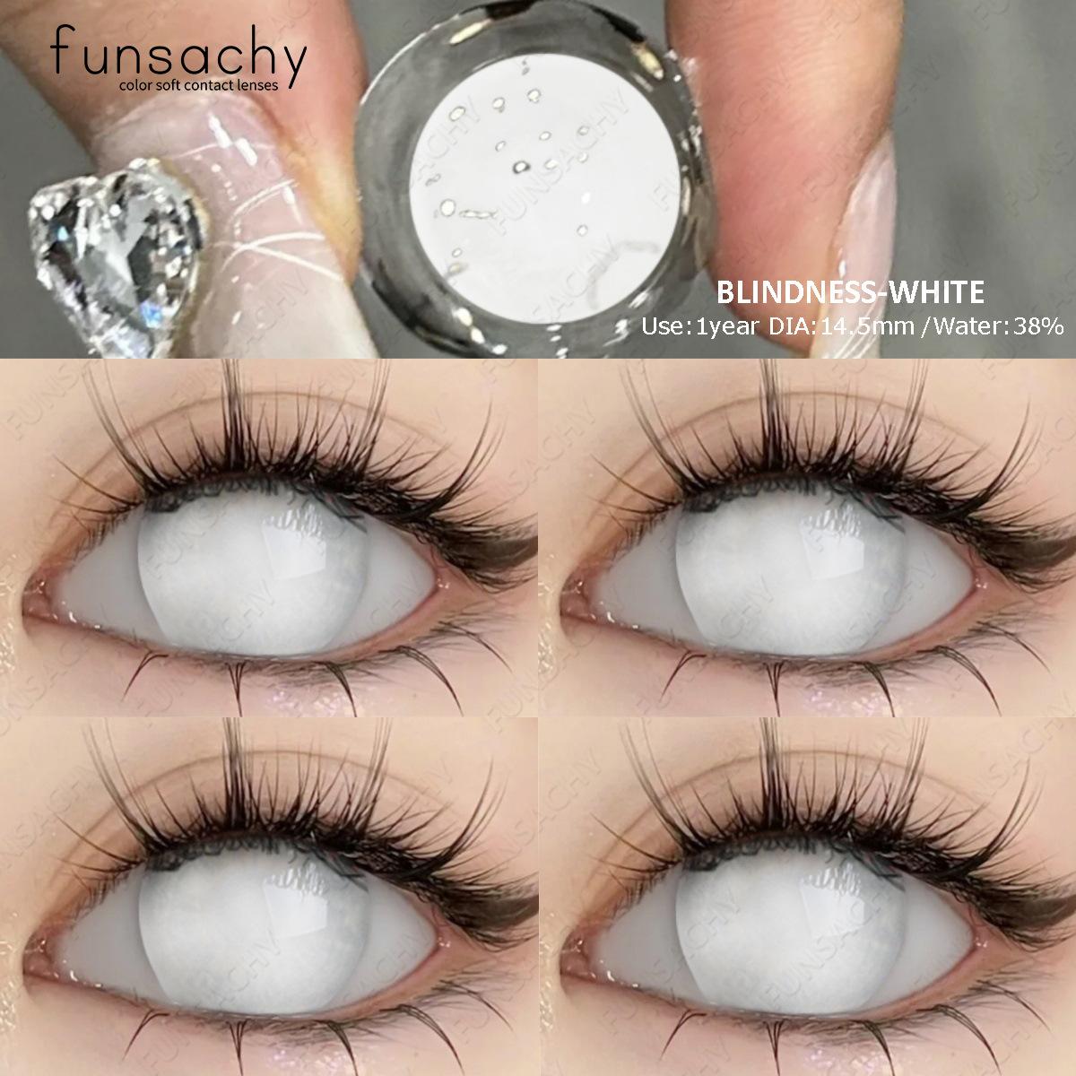 

FUNSACHY Аниме Цветные Контактные Линзы Для Глаз Косплей Цветные Линзы Синие Сумасшедшие Линзы Хэллоуин Красота Макияж Глаз Линзы 1 Пара