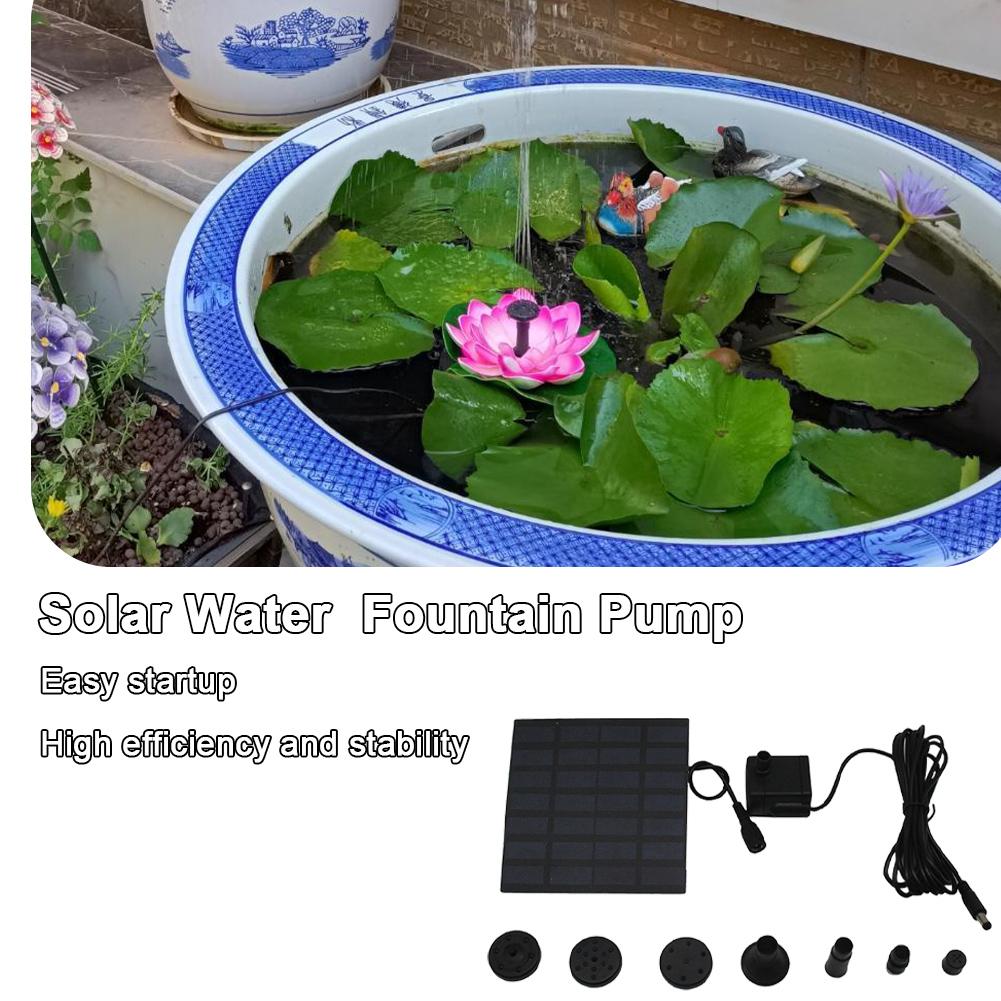 

1.2W Solar Water Fountain Pump 180L/H with 6 Nozzles Solar Water Pump Kit Lift 100CM for Bird Bath Ponds Garden Fish Tank China Mainland