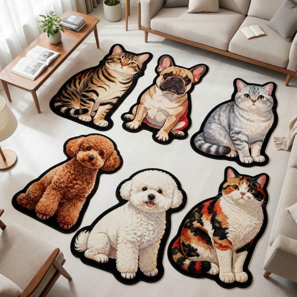 Non-slip Animal Doormat Special-shaped Room Floor Rug New Cat Dog Carpet  Bedroom Living Room Decor