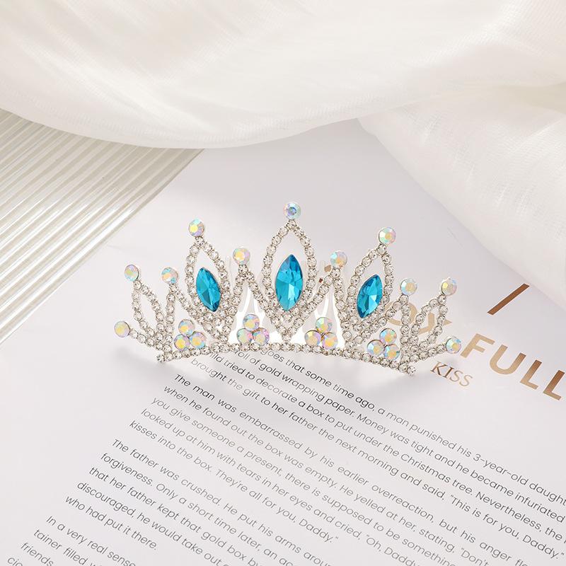 Children's Birthday Crown Hair Comb Princess Fashion Rhinestone Hair Plug Holiday Show Sweet Hairpin Accessories