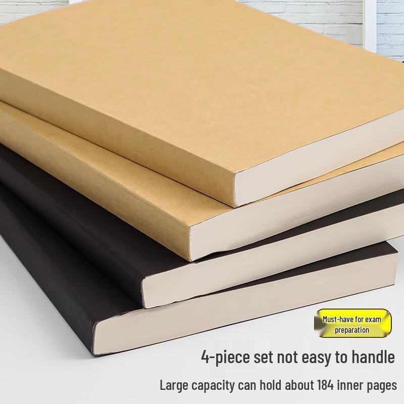 

Ретро блокнот из коровьей кожи формата А4/А5 с толстой подкладкой для студентов колледжа Black - 1 Notebook (184 pages)