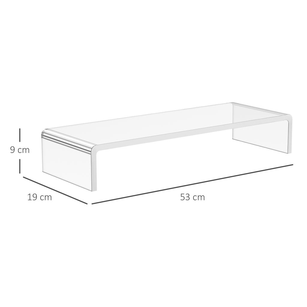 Large Clear Acrylic Perspex Monitor Computer TV Stand Riser Shelf Plinth Display Stand 12mm Thick
