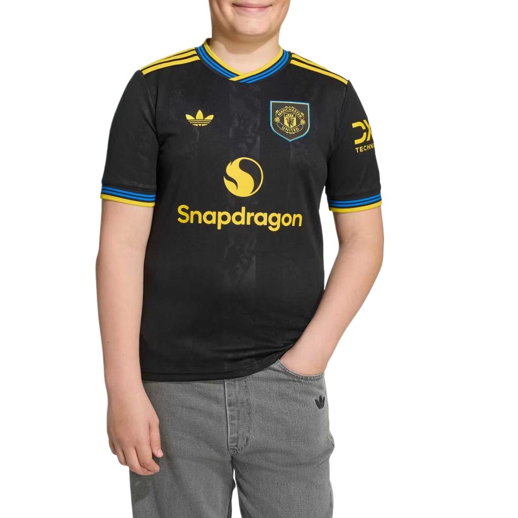 Adidas Originals Manchester United 25/26 Third Jersey Round Neck Soft Comfortable Fashion Kids Tops KD4227