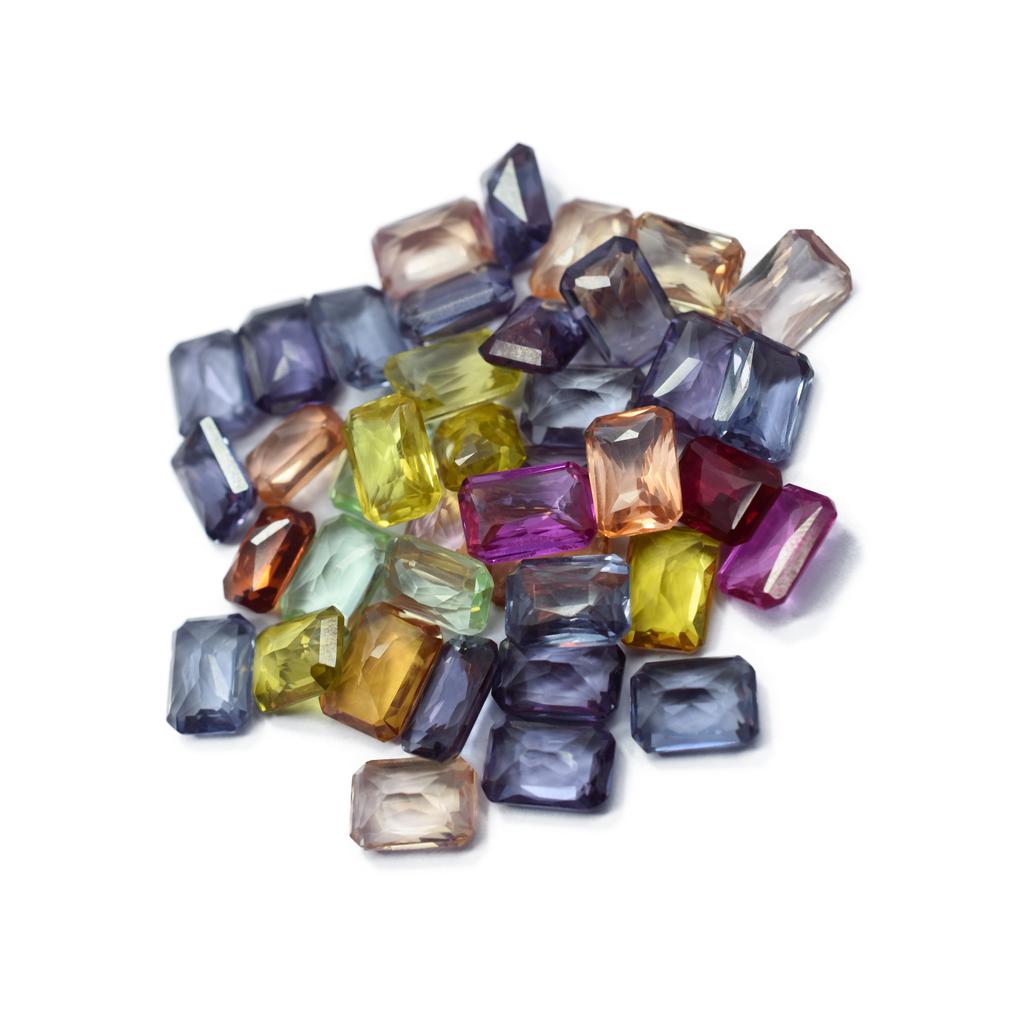 Natural Sapphire Loose Gemstone Emerald Cut 9x6 mm 50 pcs Lot Untreated September Birthstone Gift