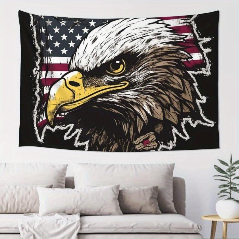 Retro bald eagle pattern Digital printing polyester wall tapestry suitable for use in living rooms bedrooms offices bars party