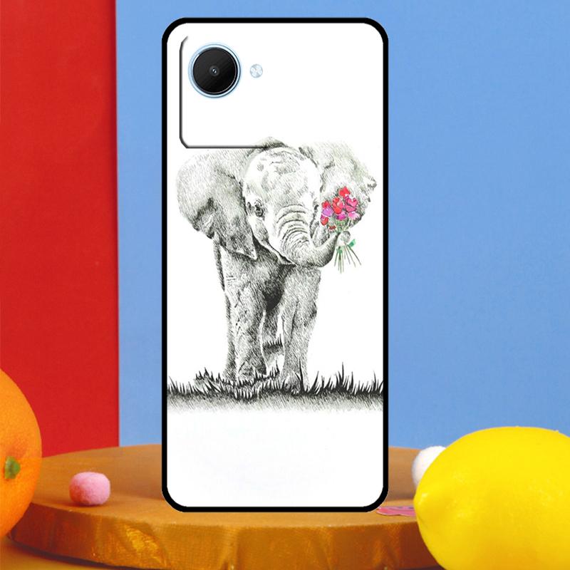 Cute Elephant For Realme C75 C71 C55 C53 C67 C61 C33 C63 C51 10 11 12 13 14 15 Pro Plus C65 GT7 Pro Case