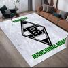 Borussia Monchengladbach Printed Carpet, Home Sofa Decoration for Living Room & Bedroom, Non‑Slip Play Flannel Floor Mat for Game Room
