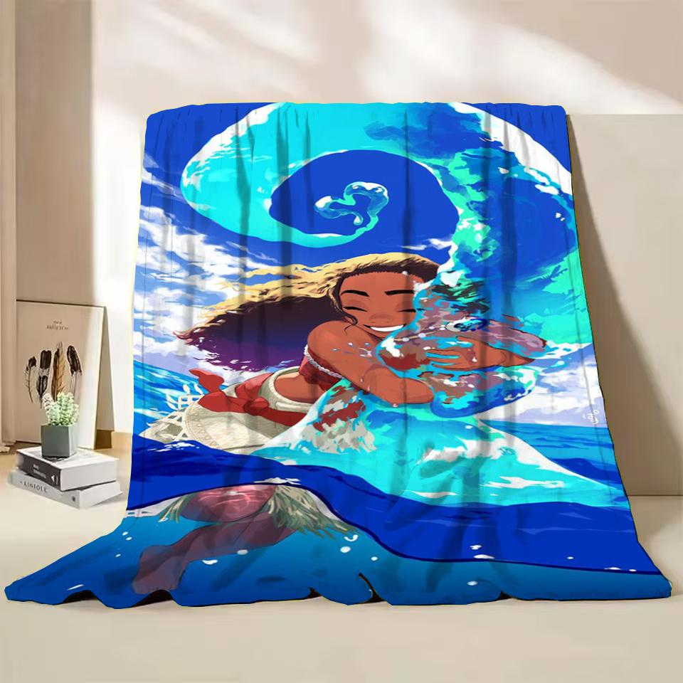 Disney Moana Duffy Flanel Worpdeken voor Bed Sofa Thuis Slaapkamer Kantoor Reizen Kinderdeken Kinderen Winter Warm Cadeaus
