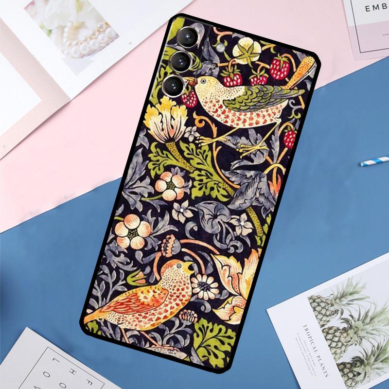 

William Morris Strawberry Thief Case For Samsung Galaxy S25 Ultra S21 S22 S23 S24 Ultra S9 S10 Plus S20 FE S24 FE Back Cover Galaxy S23 Plus
