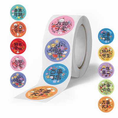 500/Rolle Neujahrsgrüße Rollenaufkleber DIY Umschlag Handy Siegelaufkleber Rollenaufkleber