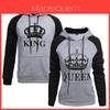 Fall Winter Couple Hooded Sweatshirt With Letter Print Cotton For Casual Wear