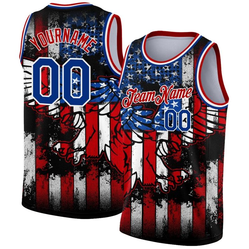 America Basketball Jerseys Pattern Tank Tops For Men Customized Name Numbers 3D Printed Tees Summer Loose Sport O-Neck Vest Tops