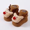 Baby Christmas Socks Santa Claus Snowman Reindeer Plush Knit Socks Non-Slip Crib Shoes for Infant Boys Girls First Xmas Outfits Toddler Gift