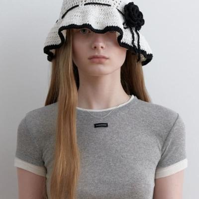 LOVE ME MONSTER Chic Frill Crochet Bucket Hat (L251MCP070)