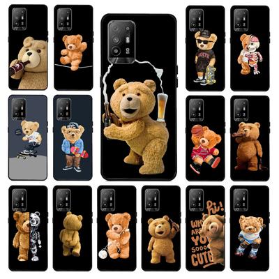 Funda de teléfono de oso de peluche de dibujos animados para OPPO A54 A74 A94 A53S A9 A5 A15 A16 A91 A96 A76 Reno8 8Pro Reno2 Z