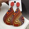 Bohemian Big Water Drop Wooden Earrings for Women Vintage Unique Design Colorful Printed Ethnic Earring Female Jewelry