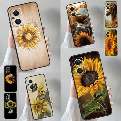 Bellissima Custodia Gialla Girasole Per OPPO Reno 8T 7 8 10 11 12 13 Pro 13F 12F OPPO Find X8 Pro X6 X3 X5 Lite Cover Coque
