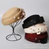 New autumn and winter boutique stewardess hat elegant mesh painter hat Australian pure wool warm felt personalized beret