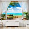 Window Landscape Tapestry For Decoration 3D Romantic Flowers Tapestry Home Painting Psychedelic Forest Tapestries Wall Hanging Premium Quality