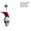 Hanging Skull Santa Hat Halloween Ornaments Gothic Xmas Tree Hanging Skeleton Decor Plastic Small Skull Head Decoration for Party Supplies