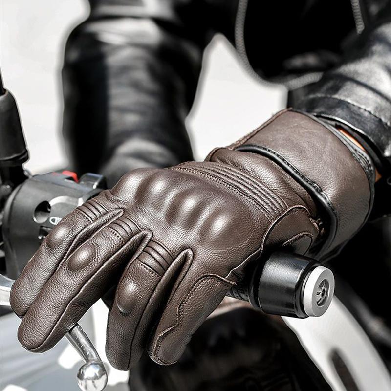 Motorcycle Gloves Real Leather Waterproof Windproof Winter Warm Gants Homme Luva Guantes Touch Screen Riding Bike Car Gloves