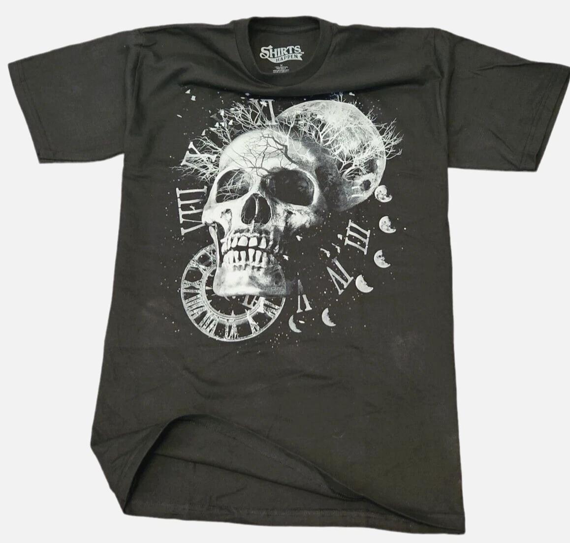 

Men s T Shirts -Halloween -October-SCULL- -%100 Cotton Black T shirts NEW XL