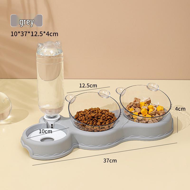 Double Pet Bowls: Anti-Tip Neck Protection, Automatic Water Feeder for Cats & Dogs