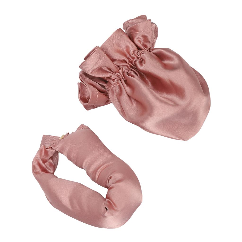 Damska Opaska do Kręcenia Włosów na Ciepło Przenośna Satynowa do Spania Opaska do Kręcenia Włosów Pudrowy Róż