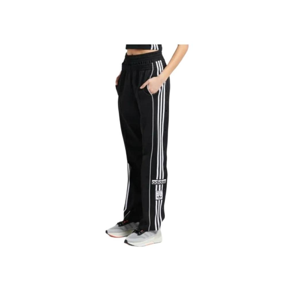 Adidas Originals Trefoil Stripe Elastic Waist Straight Casual Pants Women Bottoms Black IC5585