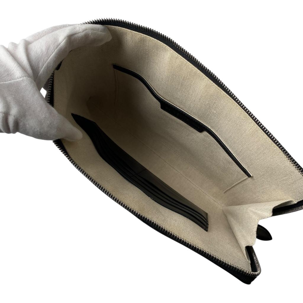 Used BerlutiClutch Bag Dark Brown Leather Mens