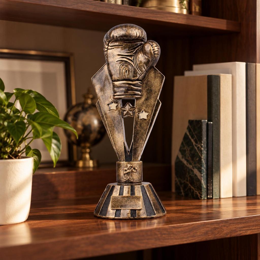 Boxing Glove Trophy Ornament Freestanding Resin with Pedestal Base for Sports